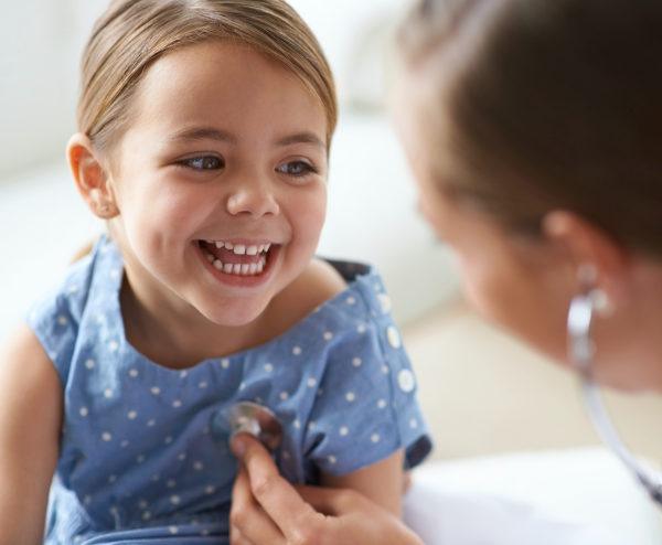 Child at the pediatrician's office getting a checkup