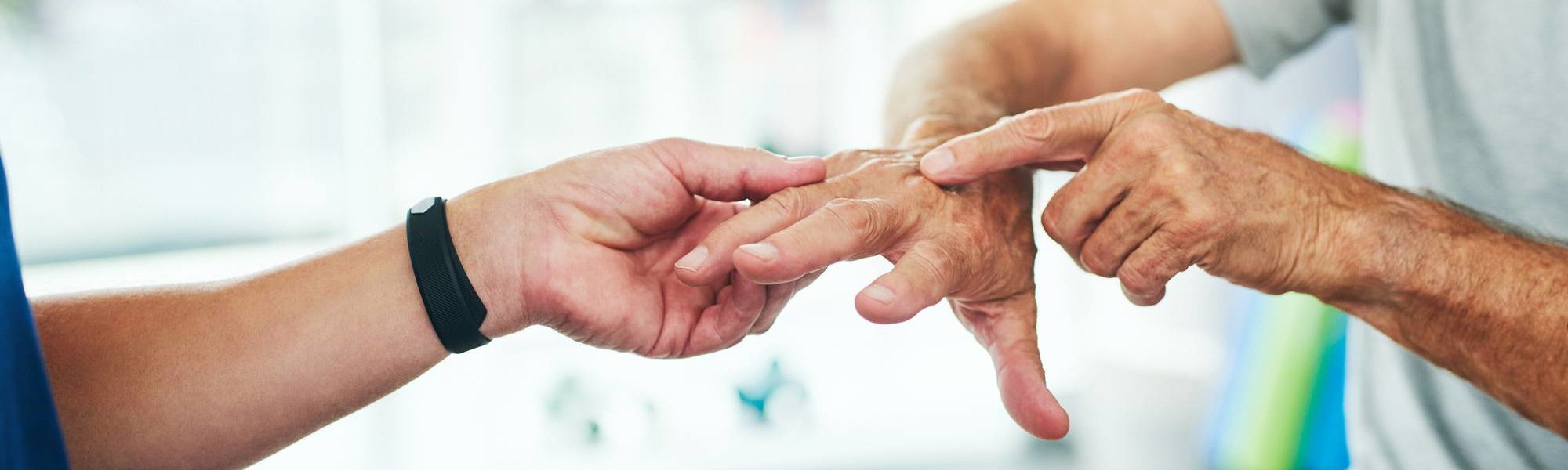 Doctor checking a patient's arthritis