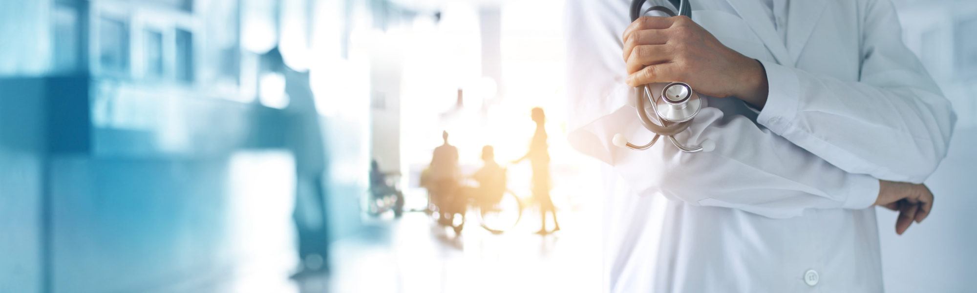 Medicine doctor with stethoscope in hand