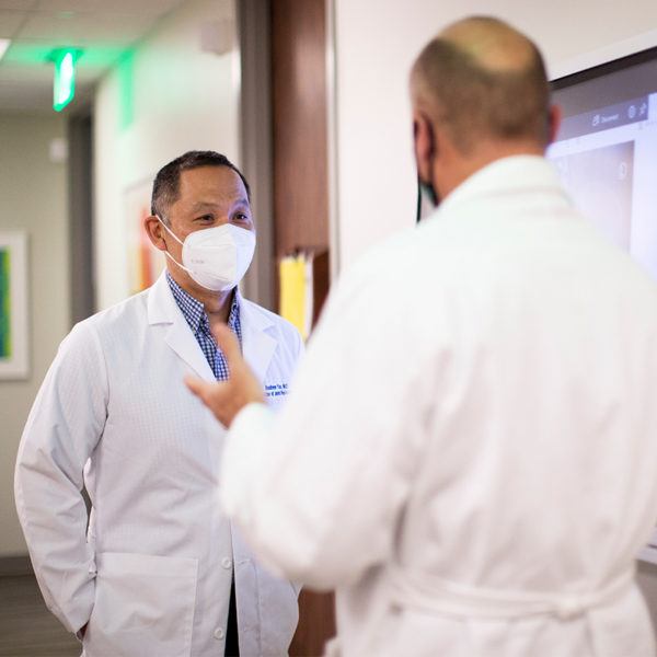 doctors talking in a hall